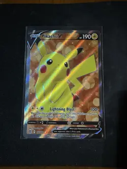 Pokemon TCG Brilliant Stars Pikachu v Ultra Rare Full Art Holo Card 157/172 - Image 1