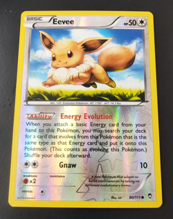 Pokemon Eevee 80/111 XY - Furious Fists Reverse Holo Card NM - Image 1