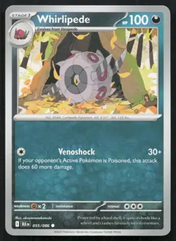 Whirlipede C Black Bolt BLK 055/086 Pokemon NM 2025 - Image 1
