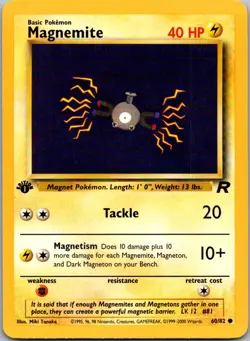 Magnemite 60/82 Common Team Rocket Pokemon 1st Edition Near Mint - Image 1