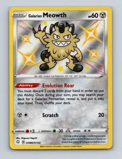 Galarian Meowth SV086 2021 Pokemon Shining Fates Shiny Vault Holo Card NM+ (a) - Image 1