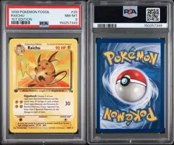 1999 Pokemon Fossil 1st Edition Raichu #29/62 PSA 8 NM-MT - Image 2