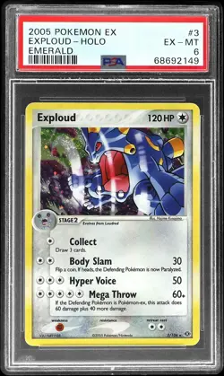 2005 POKEMON EX EMERALD #3 EXPLOUD-HOLO PSA 6 - Image 1