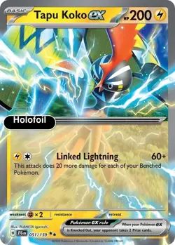 Pokemon - Tapu Koko ex - Holofoil [JTG - 051/159 Near Mint] - Image 1