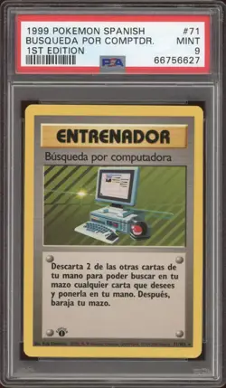 1999 Pokemon SPANISH 1st Edition Base Set Busqueda por computadora 71/102 PSA 9 - Image 1