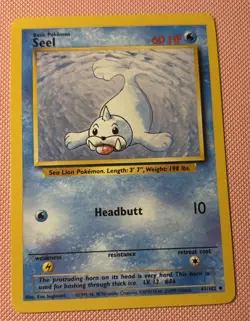 Seel NM Pokemon #041/102 Base Set Vintage 1999 Water Common Near Mint Regular - Image 1