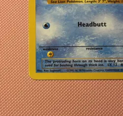Seel NM Pokemon #041/102 Base Set Vintage 1999 Water Common Near Mint Regular - Image 5