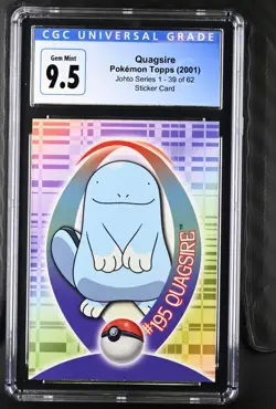 2001 Pokemon TV Animation Johto Series 1 Sticker #195 Quagsire CGC 10 - Image 1