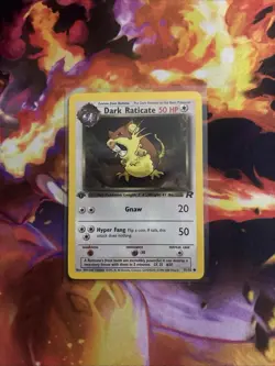 Dark Raticate 51/82 1st Edition Team Rocket Pokemon Card WOTC Common NM/LP - Image 1