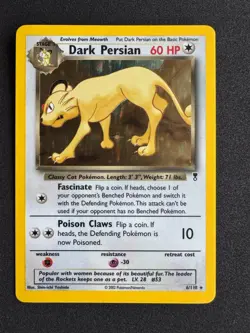 Dark Persian Legendary Collection Holo Rare 6/110 Pokemon TCG NM 2002 - Image 1