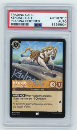 PSA Signed Kendall Hale Disney Lorcana Maximus Relentless Pursuer 11/204 - Image 1