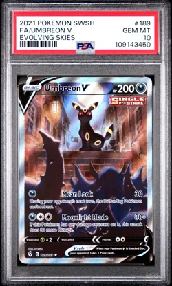 Pokemon TCG: Umbreon V (Alternate Art) - 189/203 - SWSH Evolving Skies - PSA 10! - Image 1