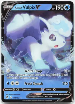 Alolan Vulpix V 033/195 Holo V Rare Silver Tempest Pokemon Near Mint - Image 1