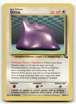 Ditto 18/62 Fossil Pokemon Unlimited LP Rare - Image 1