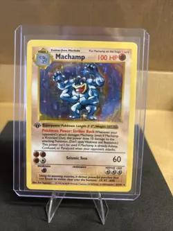Pokemon 1999 Nintendo Wizards Machamp 1st Ed Rare Holo 8/102 SHADOWLESS - Image 1