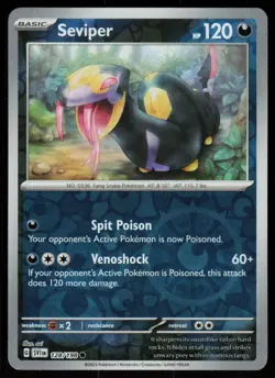 Seviper 128/198 Common Scarlet & Violet Pokemon Reverse Holo Near Mint - Image 1