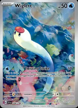 Wiglett 206/198 Illustration Rare Scarlet & Violet Pokemon Holo Near Mint - Image 1