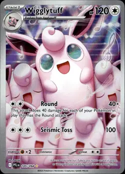 Wigglytuff 105 Phantasmal Flames Full Art Illustration Rare Near Mint Pokemon TC - Image 1