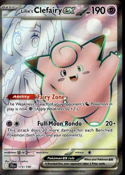 Lillie's Clefairy ex 173 Journey Together Full Art Ultra Rare Near Mint Pokemon - Image 1