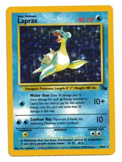 Pokemon Card: Lapras HOLO 10/62 Fossil Set Rare! PL - Image 1