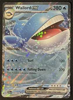 Wailord ex 016/084 Double Rare ME: Pitch Black Pokemon TCG NM - Image 1