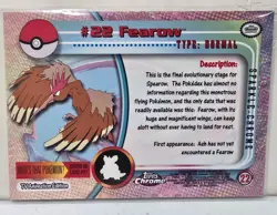 NM2000 Topps Chrome Pokemon Fearow #22 Sparkle Chrome NEAR MINT RARE - Image 2