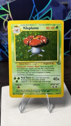 Vileplume 15/64 MP Jungle Holo Rare Vintage Pokemon TCG Card WOTC 1999 - Image 1