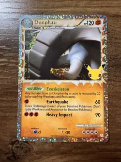 Pokemon TCG Donphan Prime Celebrations 25th Anniversary Card 107/123 NM English - Image 1