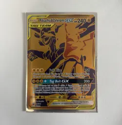 Pokemon TCG Pikachu & Zekrom GX SM248 Black Star Promo Gold Card NEAR MINT - Image 1