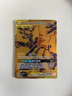Pokemon TCG Pikachu & Zekrom GX SM248 Black Star Promo Gold Card NEAR MINT - Image 2