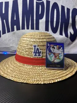 2026 ONE PIECE LOS ANGELES DODGERS MONKEY D LUFFY DON CARD PROMO WITH HAT - Image 1