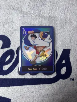2026 ONE PIECE LOS ANGELES DODGERS MONKEY D LUFFY DON CARD PROMO WITH HAT - Image 4