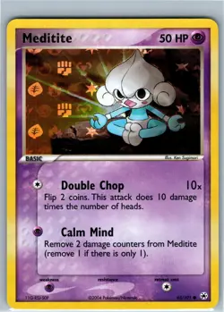Pokemon Card - Meditite Hidden Legends 65/101 Common Reverse Holo - Image 1
