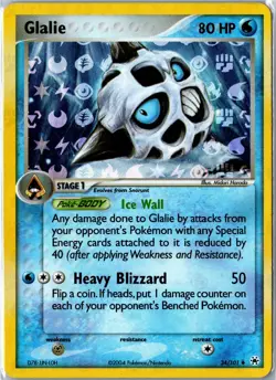 Pokemon Card - Glalie 34/101 Hidden Legends 2004 Uncommon Reverse Holo MP - Image 1