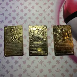 🔥 Pokemon 23K Gold-Plated 1999 Burger King Trading Cards, Set of 3 Mewtwo 🔥 - Image 2