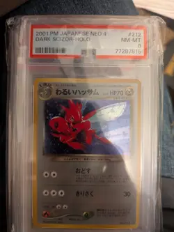 Pokemon 2001 Japanese Neo 4 #212 Dark Scizor-Holo Card PSA 8 - Image 1