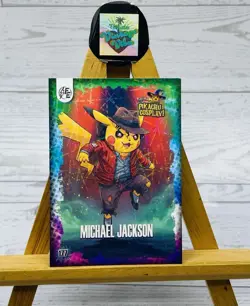 Pikachu as Cosplay Michael Jackson Non- Pokemon Pop Culture Fan Art Trading Card - Image 1