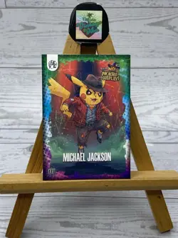 Pikachu as Cosplay Michael Jackson Non- Pokemon Pop Culture Fan Art Trading Card - Image 2