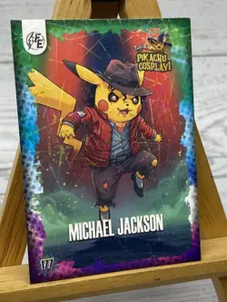 Pikachu as Cosplay Michael Jackson Non- Pokemon Pop Culture Fan Art Trading Card - Image 3