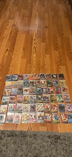 60 different rarity Pokemon cards all sleeved - Image 1