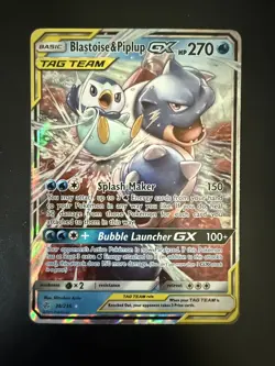 Blastoise & Piplup GX 38/236 Sm-Cosmic Eclipse Holo Pokemon Card - Image 1