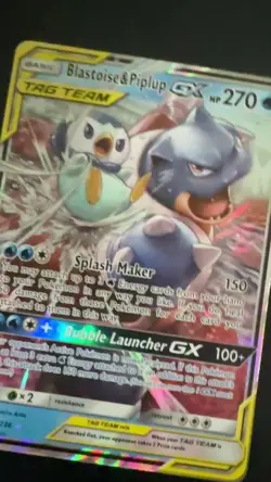 Blastoise & Piplup GX 38/236 Sm-Cosmic Eclipse Holo Pokemon Card - Image 2