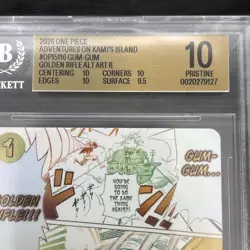 2026 ONE PIECE ADVENTURE ON KAMI'S ISLAND ALT ART GUM-GUM GOLDEN RIFLE BGS 10 - Image 2