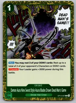 Demon Aura Nine Sword Style Asura Blades Drawn Dead Man's Game OP12-037 Foil NM - Image 1