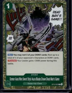 Demon Aura Nine Sword Style Asura Blades Drawn Dead Man's Game OP12-037 Foil NM - Image 1