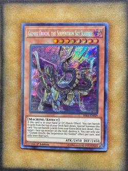 Yugioh Gizmek Orochi, the Serpentron Sky Slasher RIRA-EN029 Secret Rare 1st NM - Image 1