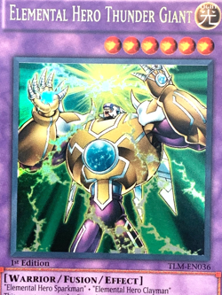 yugioh Elemental Hero Thunder Giant TLM-EN036 1st Edition Ultra rare Near Mint - Image 3