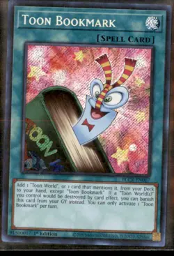 Yu Gi Oh Toon Bookmark 1st Edition Secret Rare BLCR EN067 - Image 1