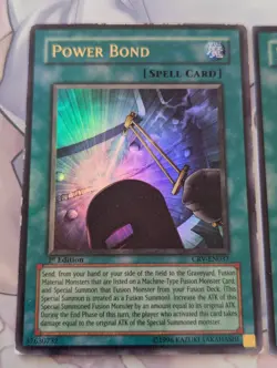 2x Power Bond CRV-EN037 Ultra Rare 1st Edition- Moderate/Light Play Yugioh - Image 2