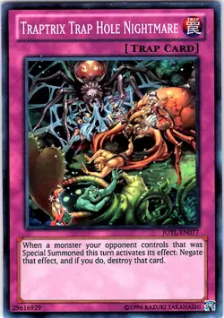 Yugioh Traptrix Trap Hole Nightmare JOTL-EN077 Super Rare Unlimited NM - Image 1